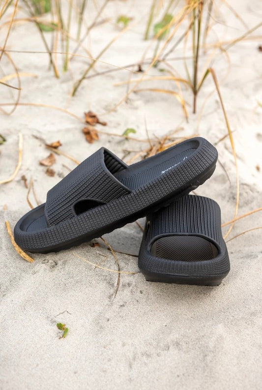 Black Insanely Comfy -Beach or Casual Slides